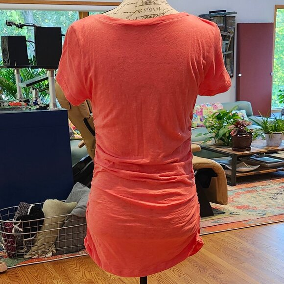 Caslon Soft Coral V-neck Neck T-Shirt - Picture 3 of 8